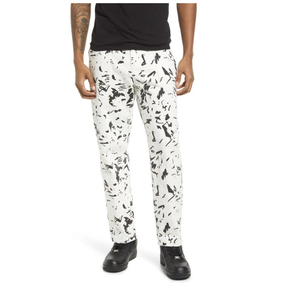 CRISTINA MARTINEZ GENDER INCLUSIVE ABSTRACT PRINT DENIM JEANS - Picture 1 of 16